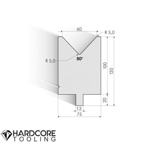 Trumpf 80 Degrees Dies, H = 100 mm - Amada Press Brake Tooling