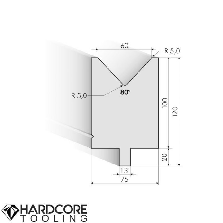 Trumpf 80 Degrees Dies, H = 100 mm - Amada Press Brake Tooling