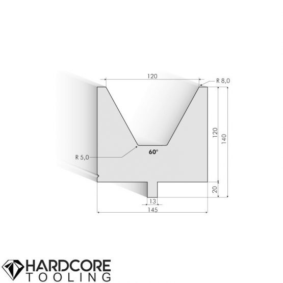 Trumpf 60 Degrees Dies, H = 120 mm - Amada Press Brake Dies and Punches