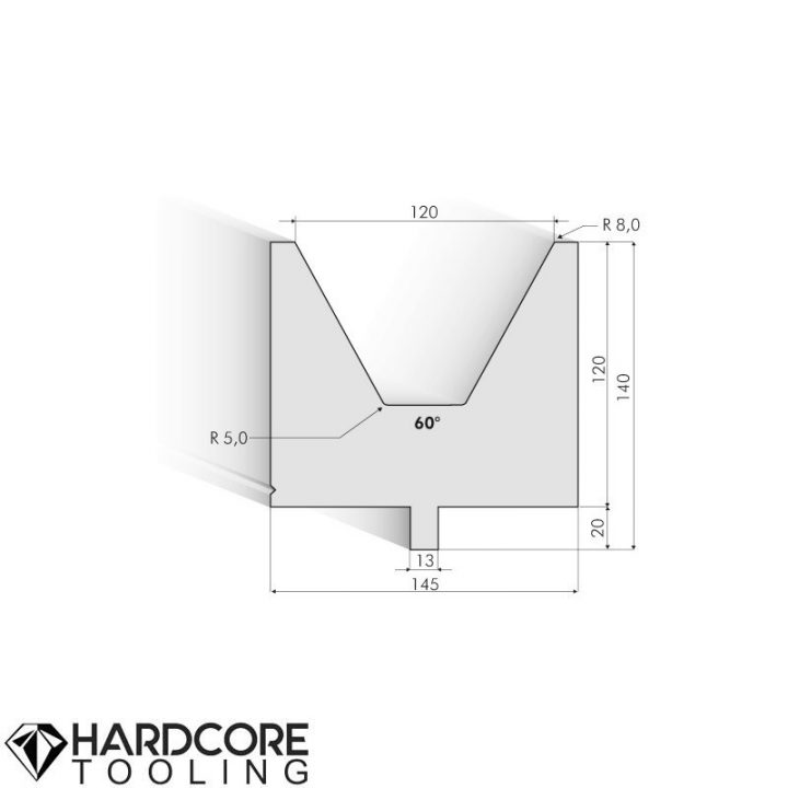 Trumpf 60 Degrees Dies, H = 120 mm - Amada Press Brake Dies and Punches