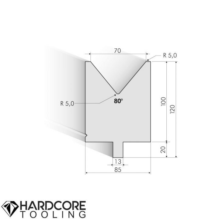 Trumpf 80 Degrees Dies, H = 100 mm - Amada Press Brake Tooling
