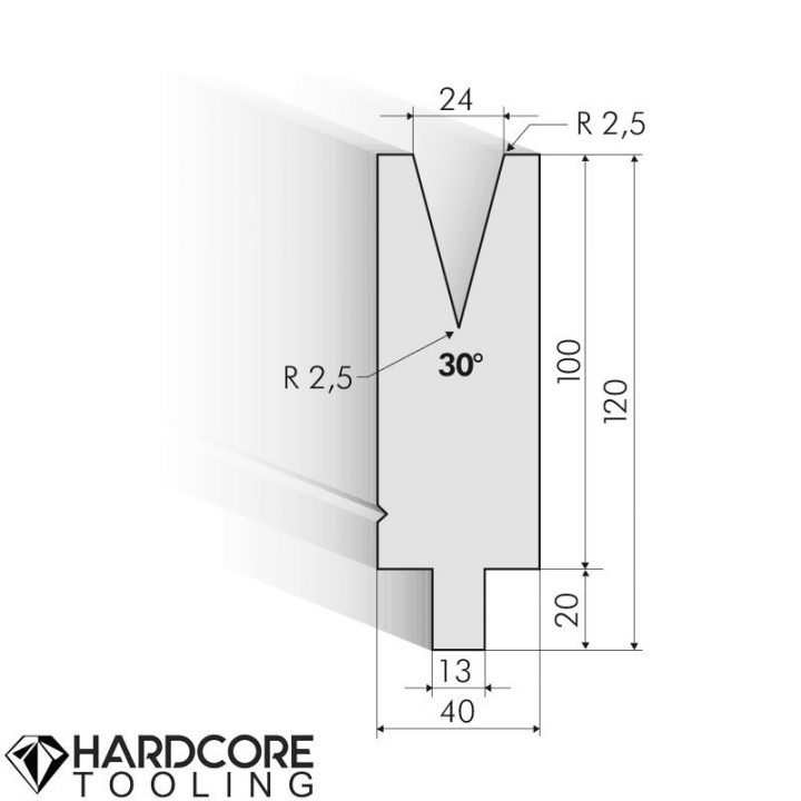 Trumpf 30 Degrees Dies, H = 100 mm - Amada Press Brake Tooling