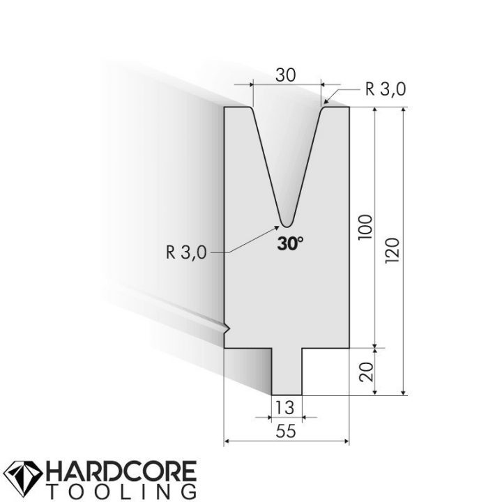 Trumpf 30 Degrees Dies, H = 100 mm - Amada Press Brake Tooling