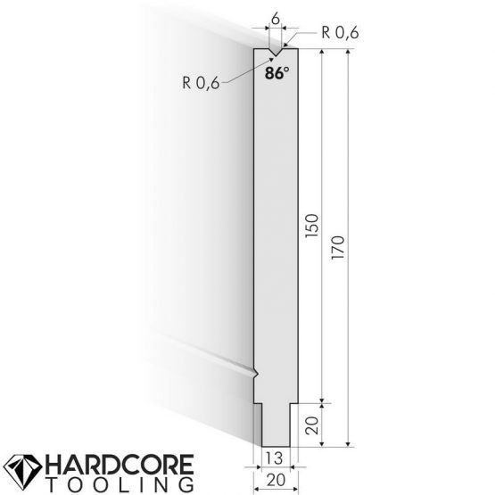 Trumpf 86 Degrees Dies, H = 150 mm - Amada Press Brake Tooling