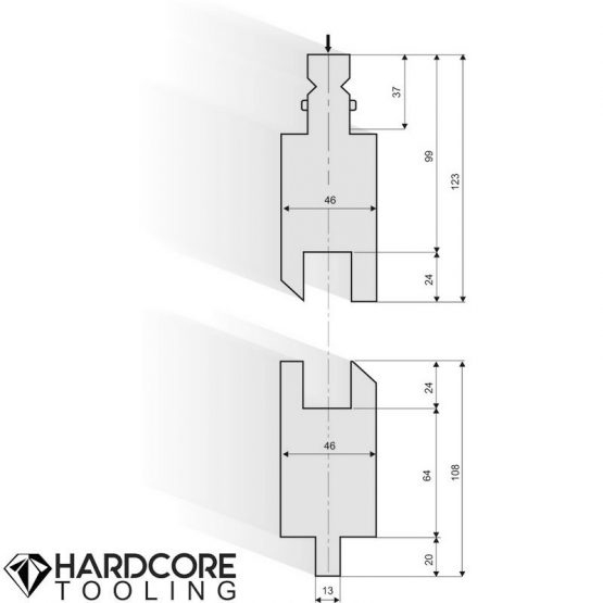 Joggle (Z) tool holder - Amada Press Brake Dies and Punches