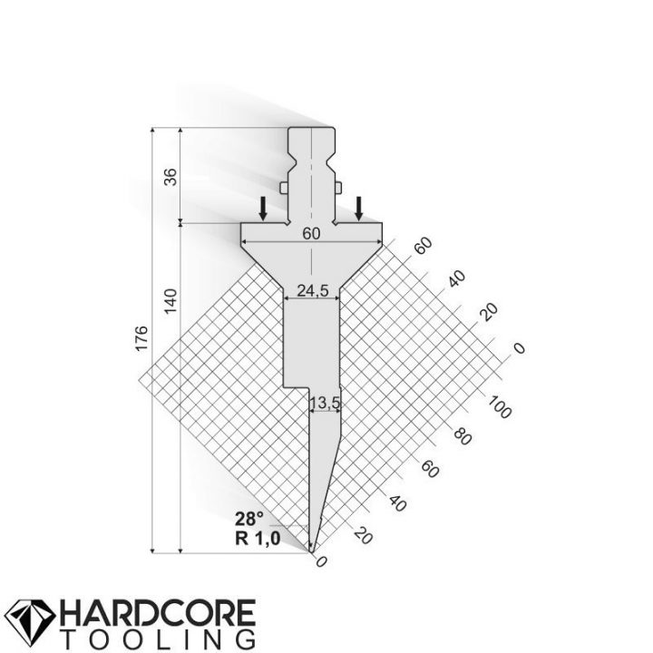 Trumpf 28 Degrees Punches - Amada Press Brake Tooling
