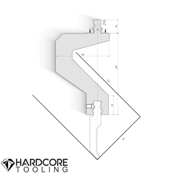 Punch/top-tool distance pieces H=100 mm 150mm 220mm - Amada Press Brake Tooling
