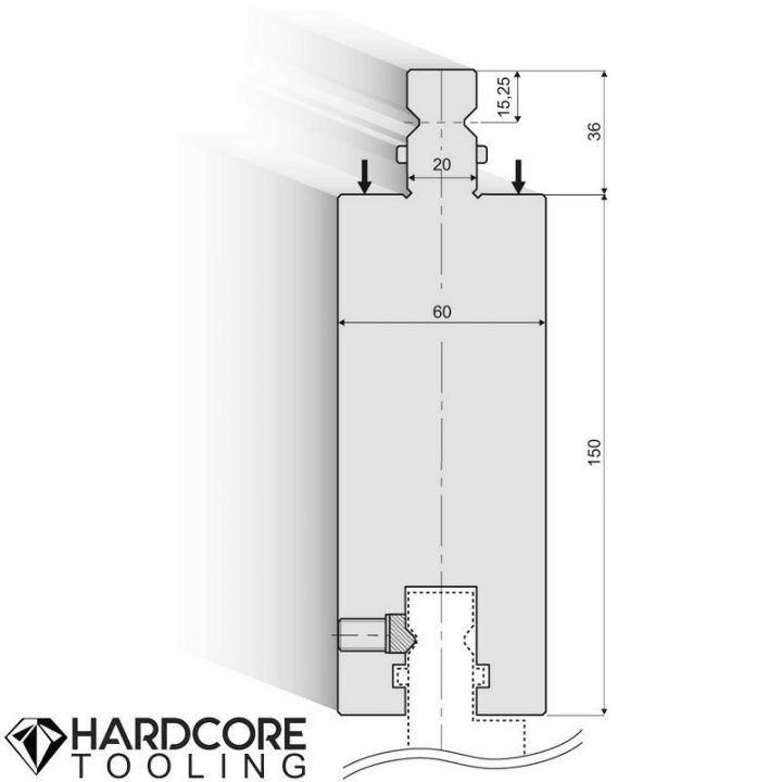 Punch/top-tool distance pieces H=100 mm 150mm 220mm - Amada Press Brake Tooling
