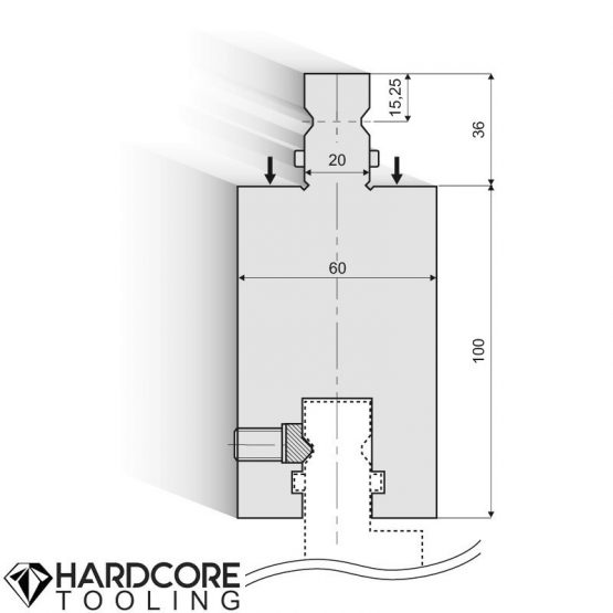 Punch/top-tool distance pieces H=100 mm 150mm 220mm - Amada Press Brake Tooling